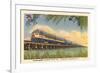 Humming Bird Train Crossing Great Salt Lake-null-Framed Premium Giclee Print