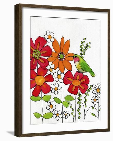 Humming on a Petal-Blenda Tyvoll-Framed Art Print