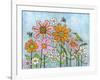 Hummingbird and Bees-Blenda Tyvoll-Framed Giclee Print