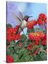 Hummingbird and Flower 2-William Vanderdasson-Stretched Canvas