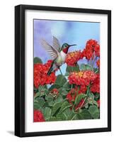 Hummingbird and Flower 2-William Vanderdasson-Framed Giclee Print