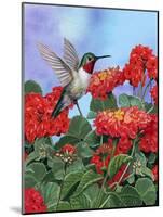 Hummingbird and Flower 2-William Vanderdasson-Mounted Giclee Print