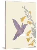 Hummingbird and flowers-Karen Williams-Stretched Canvas