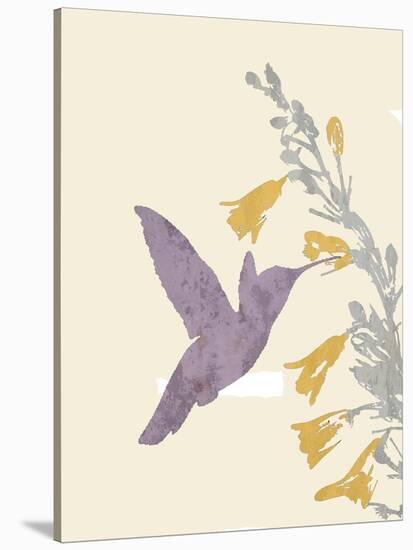 Hummingbird and flowers-Karen Williams-Stretched Canvas