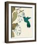 Hummingbird and Morning Glories-Karen Williams-Framed Giclee Print