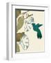 Hummingbird and Morning Glories-Karen Williams-Framed Giclee Print