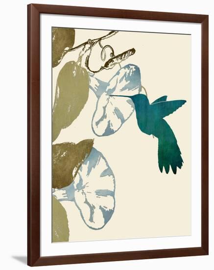 Hummingbird and Morning Glories-Karen Williams-Framed Giclee Print