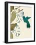 Hummingbird and Morning Glories-Karen Williams-Framed Giclee Print