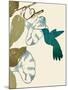 Hummingbird and Morning Glories-Karen Williams-Mounted Giclee Print
