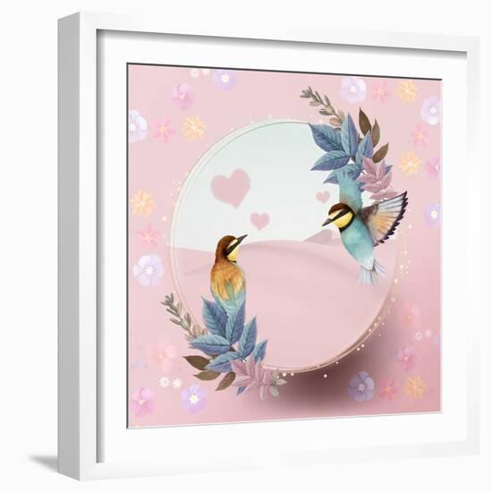 Hummingbird Love-The Font Diva-Framed Giclee Print