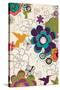 Hummingbirds and Flowers Pattern-Lantern Press-Stretched Canvas