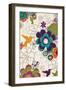 Hummingbirds and Flowers Pattern-Lantern Press-Framed Art Print