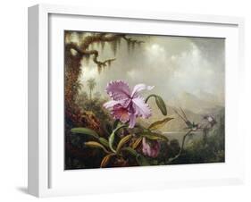 Hummingbirds and Orchids-Martin Johnson Heade-Framed Giclee Print
