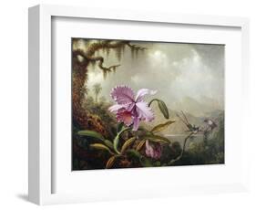 Hummingbirds and Orchids-Martin Johnson Heade-Framed Giclee Print