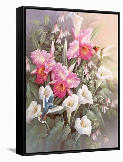 Hummingbirds & Lilies-unknown Chiu-Framed Stretched Canvas