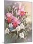 Hummingbirds & Lilies-unknown Chiu-Mounted Art Print