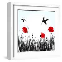 Hummingbirds-mcherevan-Framed Art Print