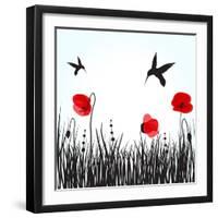 Hummingbirds-mcherevan-Framed Art Print