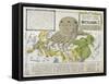 Humorous Diplomatic Atlas of Europe and Asia, Tokyo, Japan, 1904-null-Framed Stretched Canvas