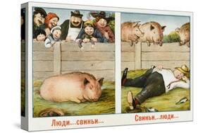 Humourous Russian Postcard-null-Stretched Canvas