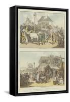 Humours of Horse-Racing a Hundred Years Ago-Thomas Rowlandson-Framed Stretched Canvas