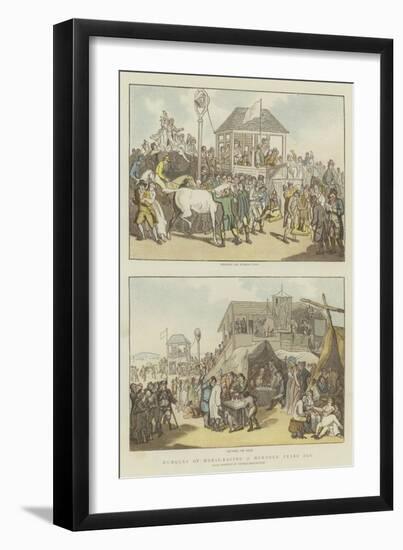 Humours of Horse-Racing a Hundred Years Ago-Thomas Rowlandson-Framed Giclee Print