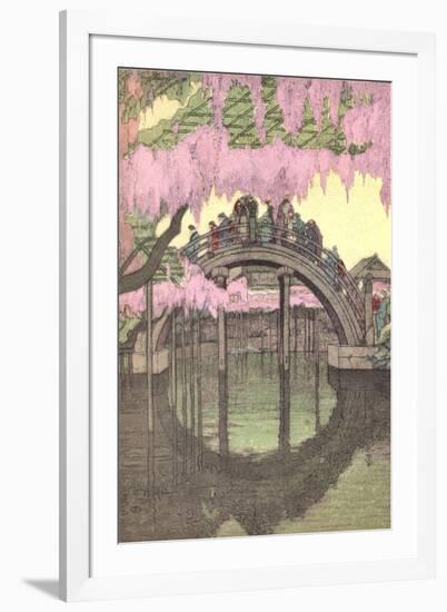 Hump-Backed Bridge, Kameido Tenjin-null-Framed Art Print