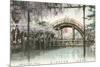 Hump-Backed Bridge, Kameido Tenjin-null-Mounted Art Print