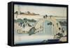 Humpback Bridge by the Kameido Tenjin Bridge, Between 1827 and 1830-Katsushika Hokusai-Framed Stretched Canvas