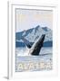 Humpback Whale, Juneau, Alaska-Lantern Press-Framed Art Print