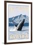 Humpback Whale, Juneau, Alaska-Lantern Press-Framed Art Print