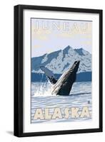 Humpback Whale, Juneau, Alaska-Lantern Press-Framed Art Print