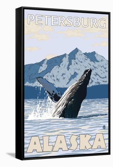 Humpback Whale, Petersburg, Alaska-Lantern Press-Framed Stretched Canvas
