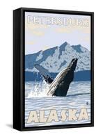 Humpback Whale, Petersburg, Alaska-Lantern Press-Framed Stretched Canvas