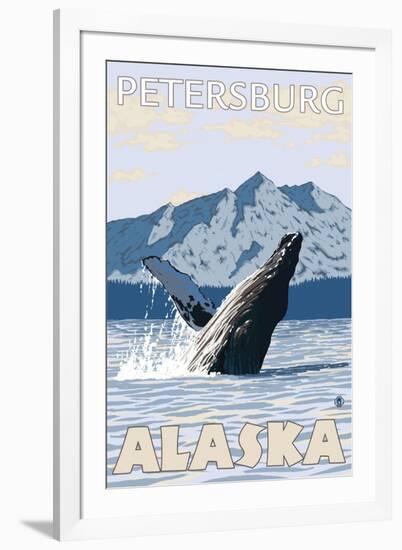 Humpback Whale, Petersburg, Alaska-Lantern Press-Framed Art Print