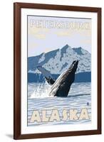 Humpback Whale, Petersburg, Alaska-Lantern Press-Framed Art Print