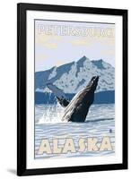 Humpback Whale, Petersburg, Alaska-Lantern Press-Framed Art Print