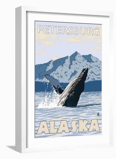 Humpback Whale, Petersburg, Alaska-Lantern Press-Framed Art Print