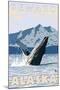 Humpback Whale, Seward, Alaska-Lantern Press-Mounted Art Print