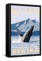Humpback Whale, Seward, Alaska-Lantern Press-Framed Stretched Canvas