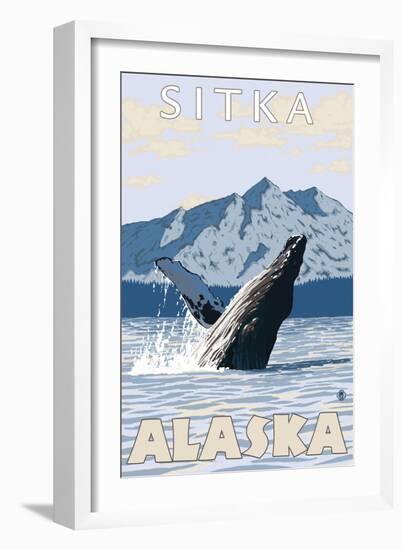 Humpback Whale, Sitka, Alaska-Lantern Press-Framed Art Print