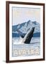 Humpback Whale, Sitka, Alaska-Lantern Press-Framed Art Print