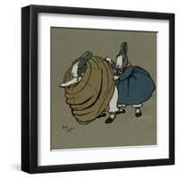 Humpty and Dumpty in Victorian Fancy Dress-Cecil Aldin-Framed Art Print