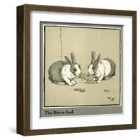 Humpty and Dumpty the Rabbits Eating a Cabbage-Cecil Aldin-Framed Art Print