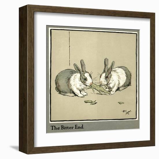 Humpty and Dumpty the Rabbits Eating a Cabbage-Cecil Aldin-Framed Art Print