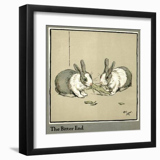 Humpty and Dumpty the Rabbits Eating a Cabbage-Cecil Aldin-Framed Art Print