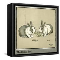 Humpty and Dumpty the Rabbits Eating a Cabbage-Cecil Aldin-Framed Stretched Canvas