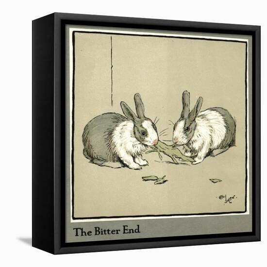 Humpty and Dumpty the Rabbits Eating a Cabbage-Cecil Aldin-Framed Stretched Canvas