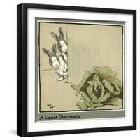 Humpty and Dumpty the Rabbits Find a Cabbage-Cecil Aldin-Framed Photographic Print