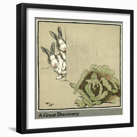 Humpty and Dumpty the Rabbits Find a Cabbage-Cecil Aldin-Framed Photographic Print